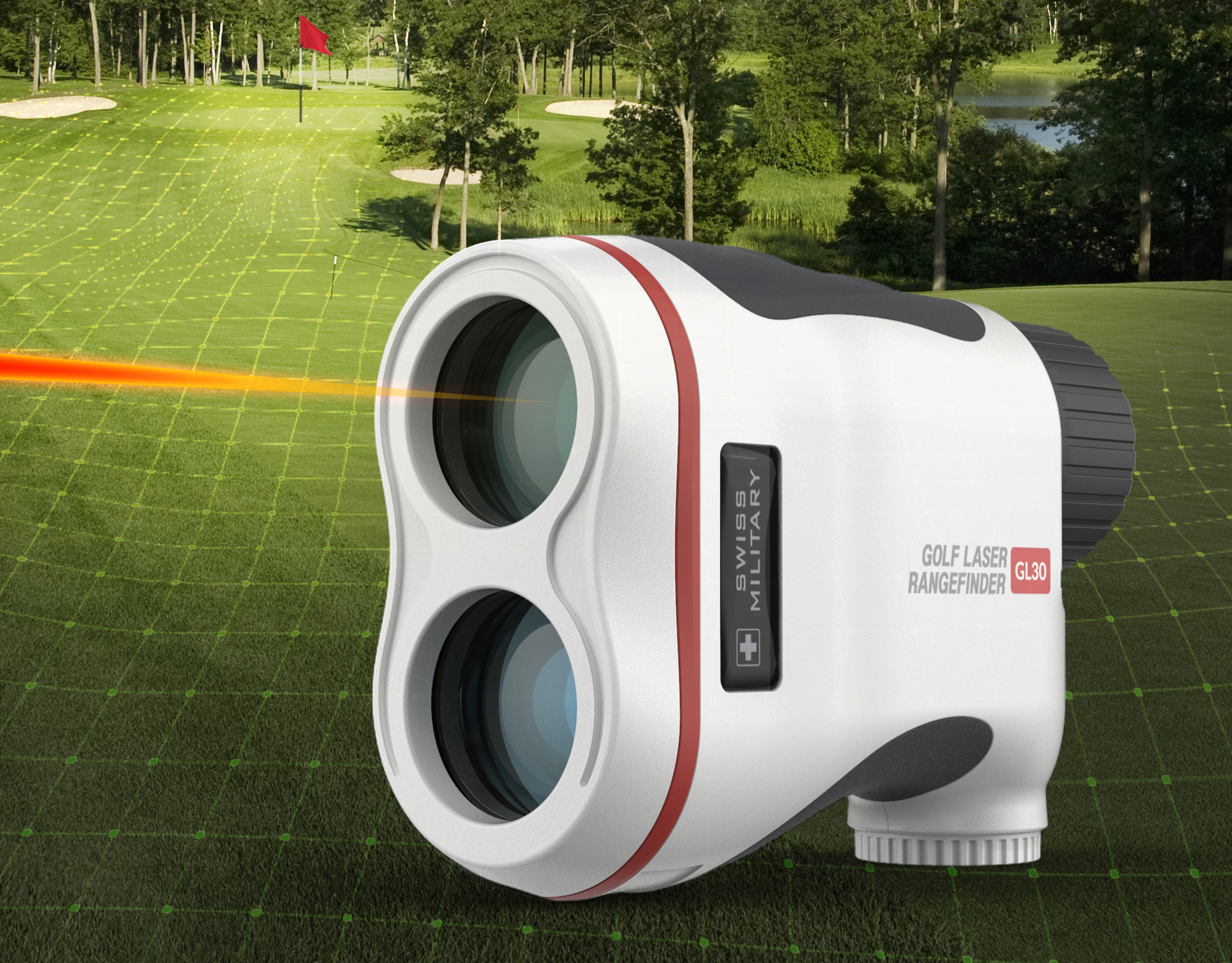 스위스 밀리터리 골프 거리측정기 상세페이지, 3D 합성 이미지