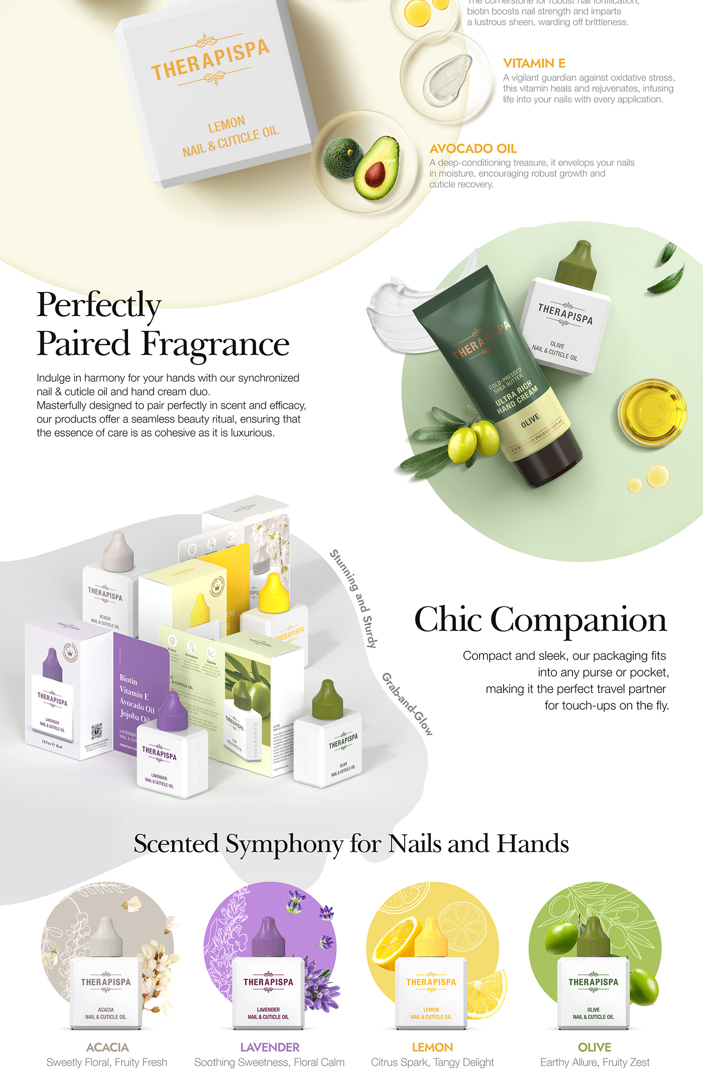 aiin cosmetics nail&cuticle oil 상세페이지, perfectly paired fragrance, chic companion