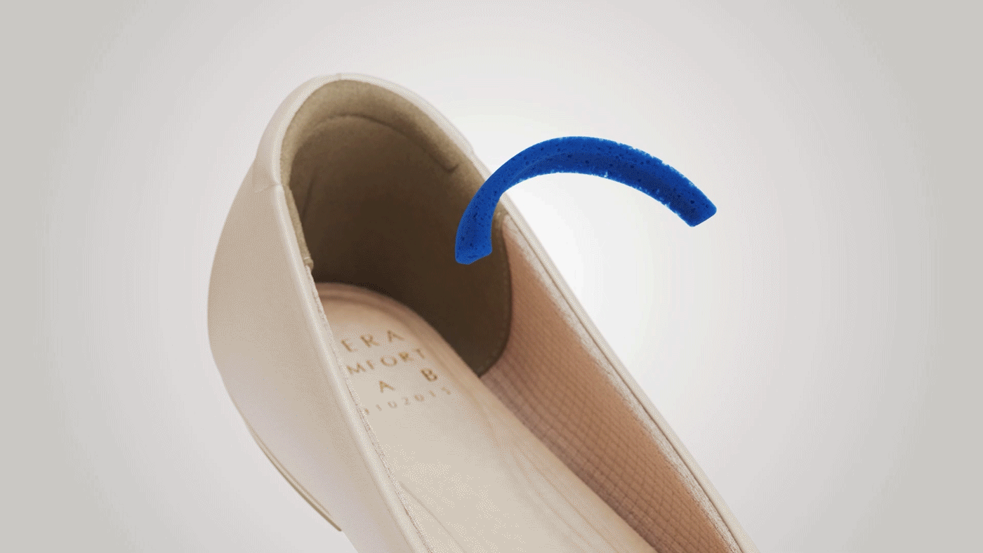 Saera Comfort Flat Shoes 제품 뒤꿈치 보호 패드 Product Film