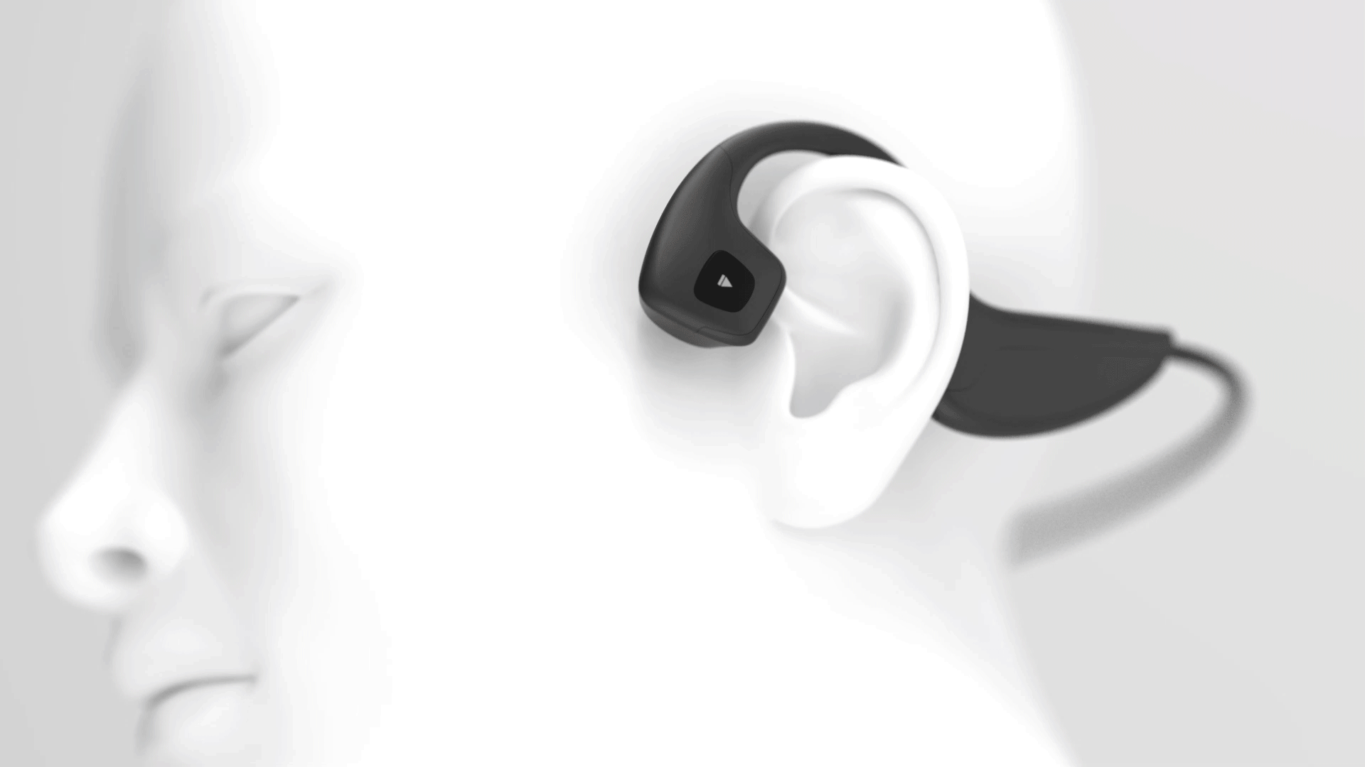 Earfree G5 Earphone 제품 착용 gif, sync vibration open sound bond conduction, Product Film