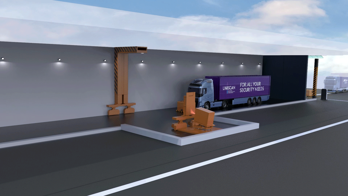 UNISCAN Smart Gate 3D simulation, x-ray scanning